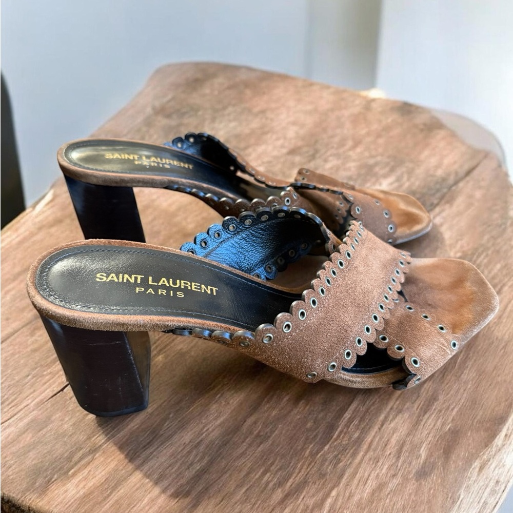 Saint Laurent suede Loulou mules - Picture 2 of 5